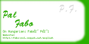 pal fabo business card